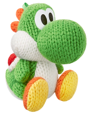 Green Yarn Yoshi amiibo figure — Yoshi's Woolly World series