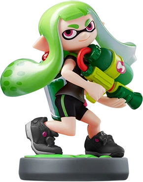 Inkling Girl (Lime Green) amiibo figure — Splatoon series series